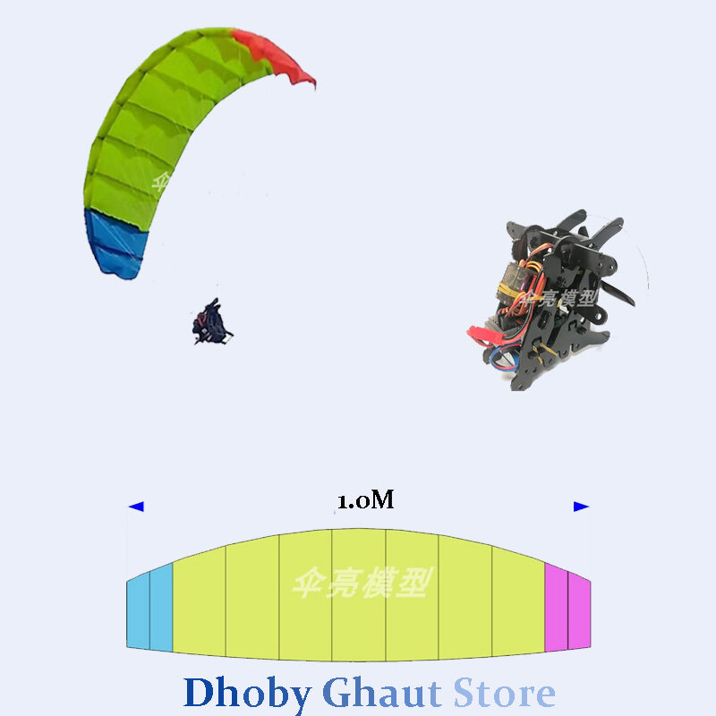 1 м Радиоуправляемый параплана дроно гуляющая собака или дети летающий парашют Яркая модель Летающая Парашютная модель игрушки