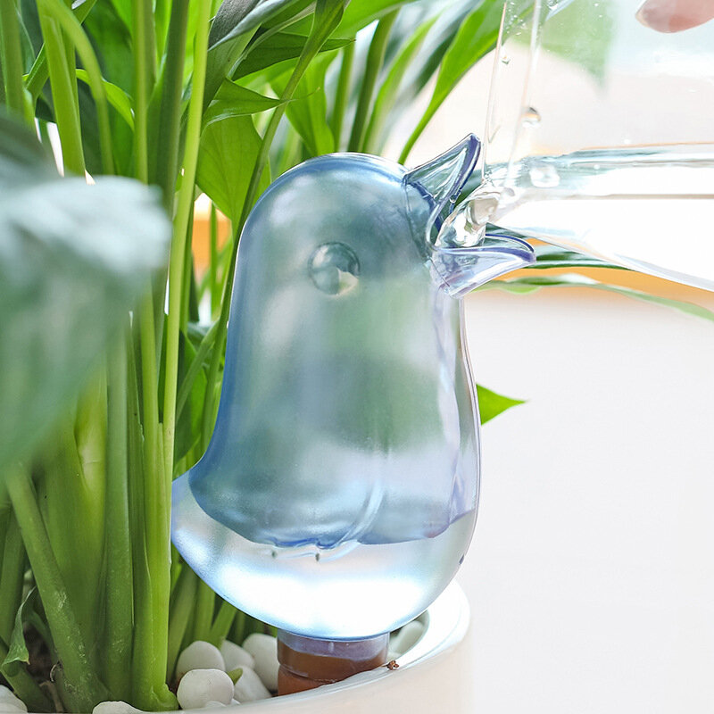 Dispositivo de riego automático de flores, 1/2/4 piezas, globo de autorriego con forma de pájaro, soplado a mano, bombillas de agua de plástico coloridas