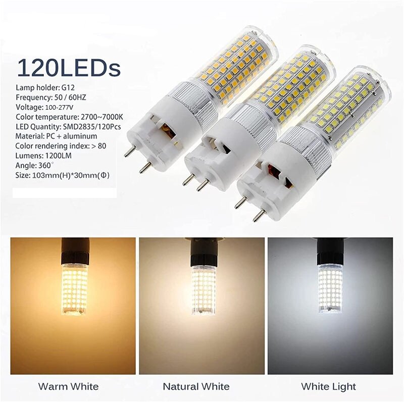G12 Led corn light 15w 25w G12 2pin PL bulb Light replace G12 CDM halogen bulb AC85-265V