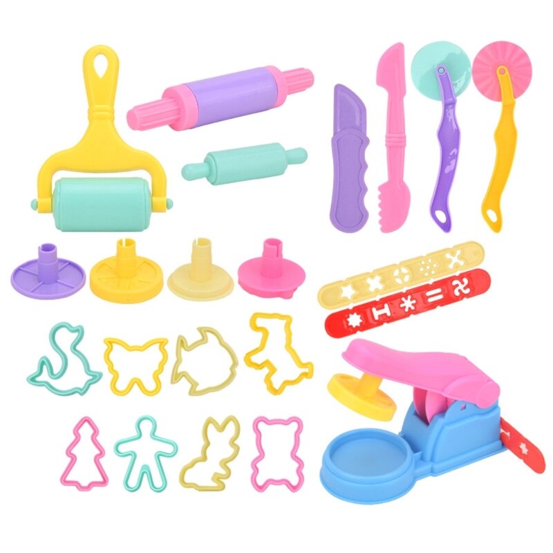 Kinderspiel-Knetwerkzeug-Set, verschiedene Tierformen und Rollwerkzeug für kreative Zwecke