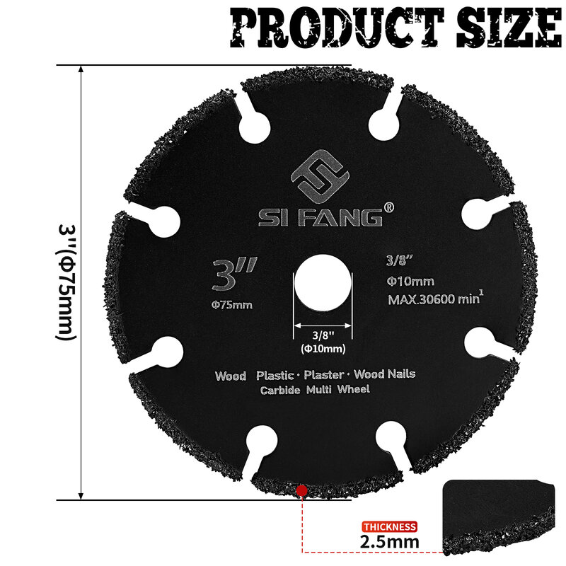 3 Inch Cutting Disc Mini Circular Saw Blade Angle Grinder Cut -Off Wheel for Metal Woodworking Stone Plastic Cutting 1pc
