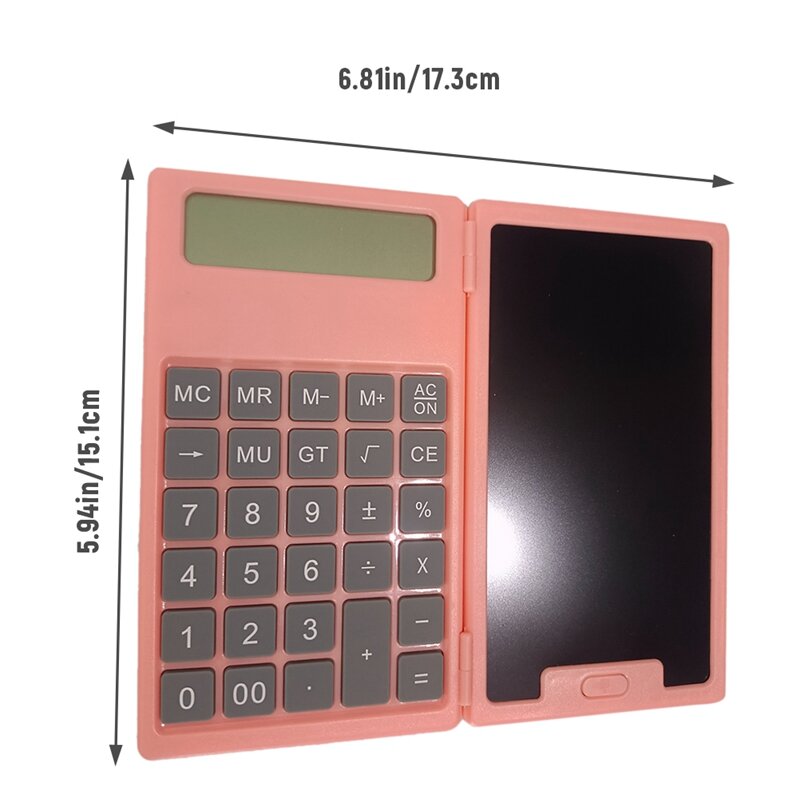 1Set School Season Scientific Calculator Folding Tablet Business Office Portable Tablet Plastic ,Pink