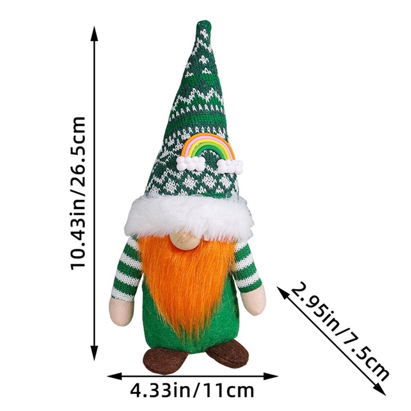 St Patricks Day Gnomes Set Of 2 St Patrick's Day Gifts, Faceless Elderly Irish Festisval Hanging Ornament For Home Decor