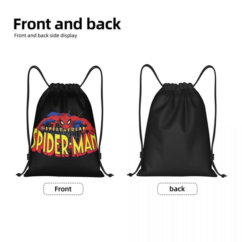 Персонализированные сумки на шнурке с изображением Человека-паука для женщин и мужчин, портативные спортивные рюкзаки для спортзала, тренировочные рюкзаки