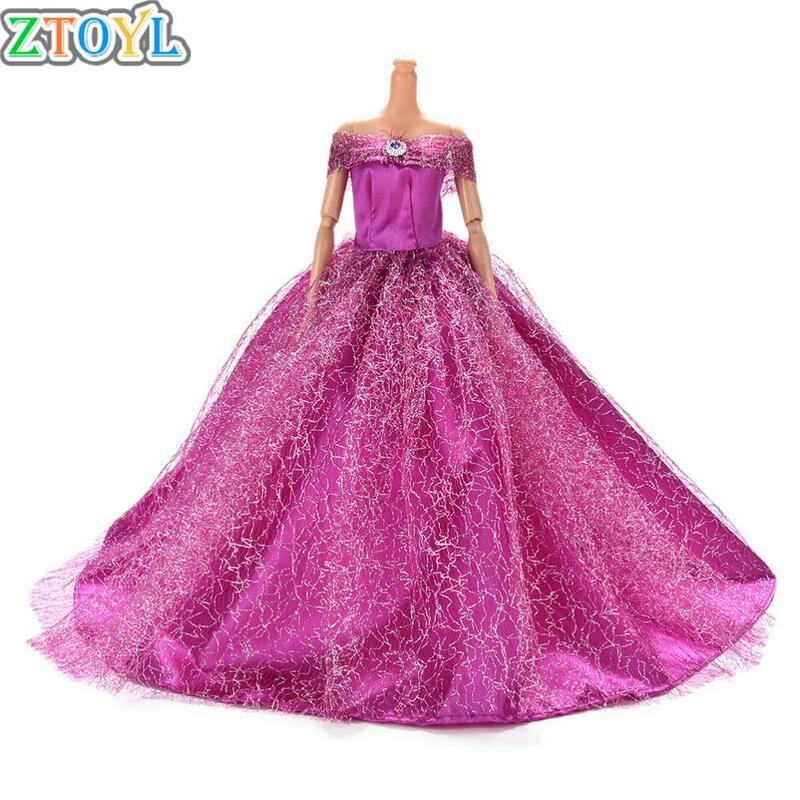 Colorful Dolls Accessories Dress Handmake Wedding Princess Dress Elegant Clothing Gown For Girl Doll Party Dress