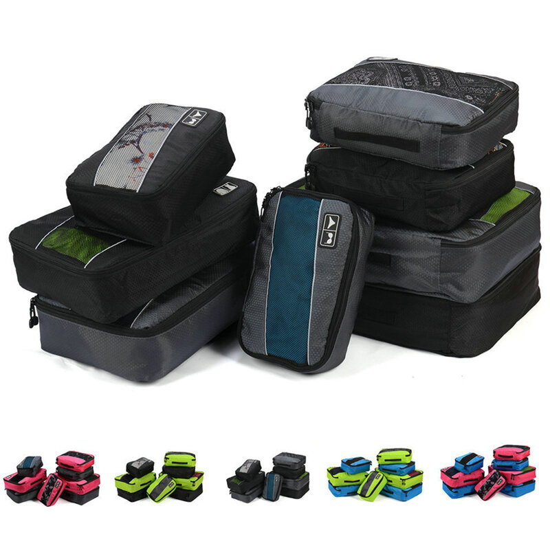 Organizador de equipaje de viaje de alta calidad, 4 unids/set, bolsas de almacenamiento para camisas, ropa interior, cubos de embalaje de malla transpirable, bolsa