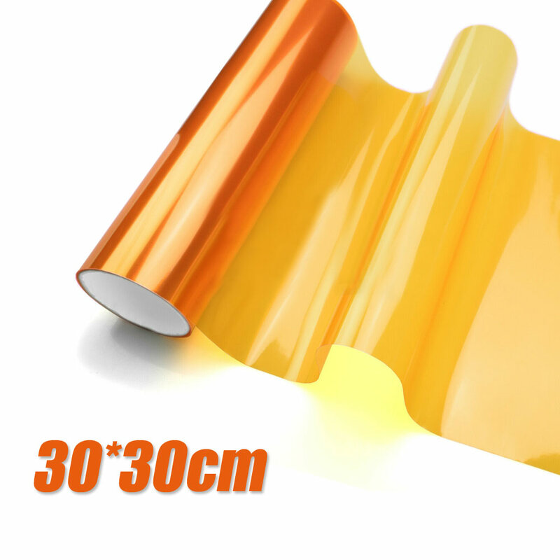 1Pc Car Light  Amber Orange Headlight Taillight Fog Light Film PVC Vinyl Film Cover Protective Stickers Car Exterior Accessories