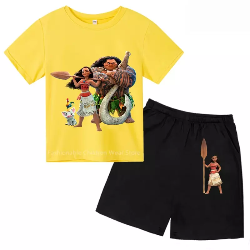 Disney'S Ocean Quest: Cute Cartoon Tee & Shorts Set For Kids | 2024 Cotton Casual Summer Fun