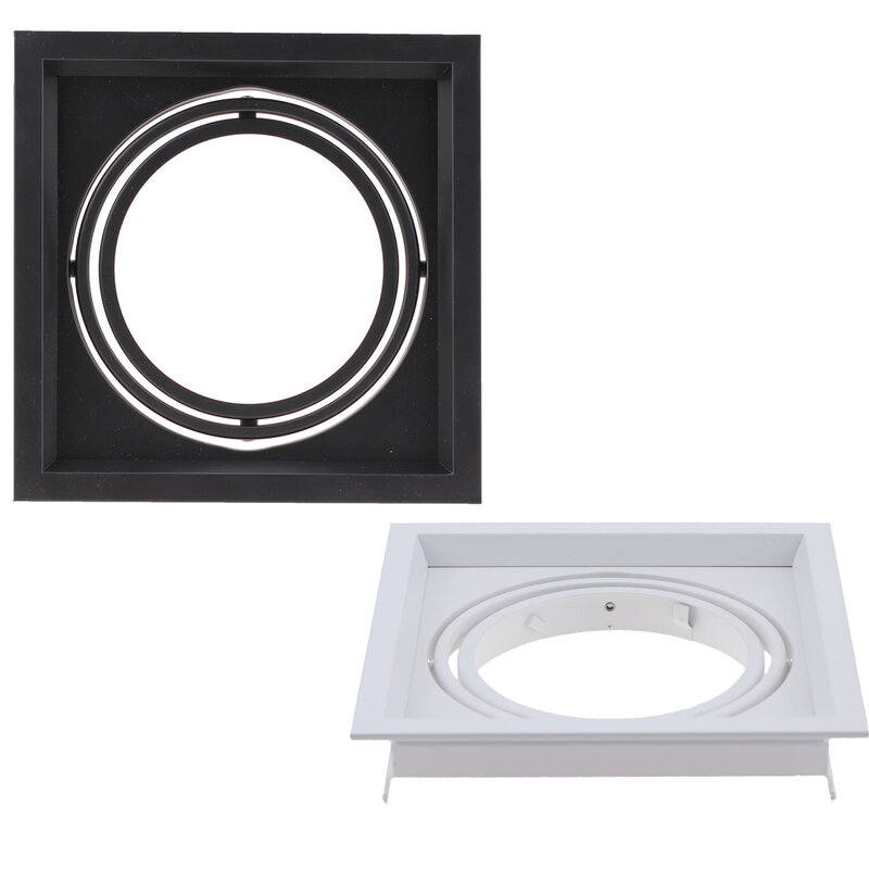 Alumínio Ferro Fixture Frame Downlight Fittings, redondo, quadrado, 170, 180mm, diâmetro 155mm, recorte, preto, branco