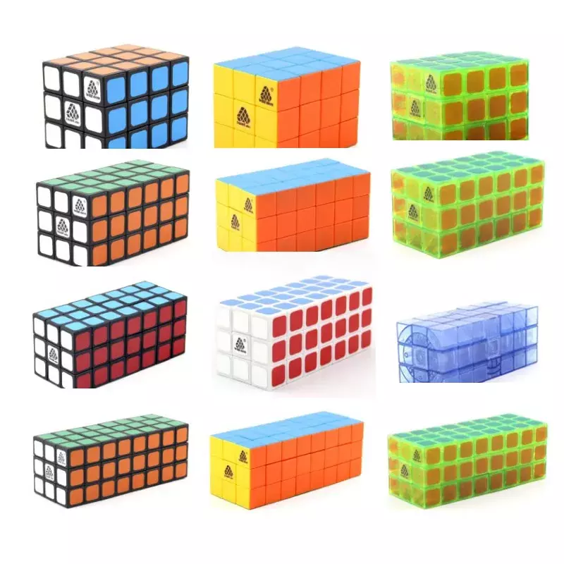WitEden Cuboid-rompecabezas de cubo mágico para niños, juguetes educativos de velocidad, 3x3x4, 3x3x5, 3x3x6, 3x3x7, 3x3x8