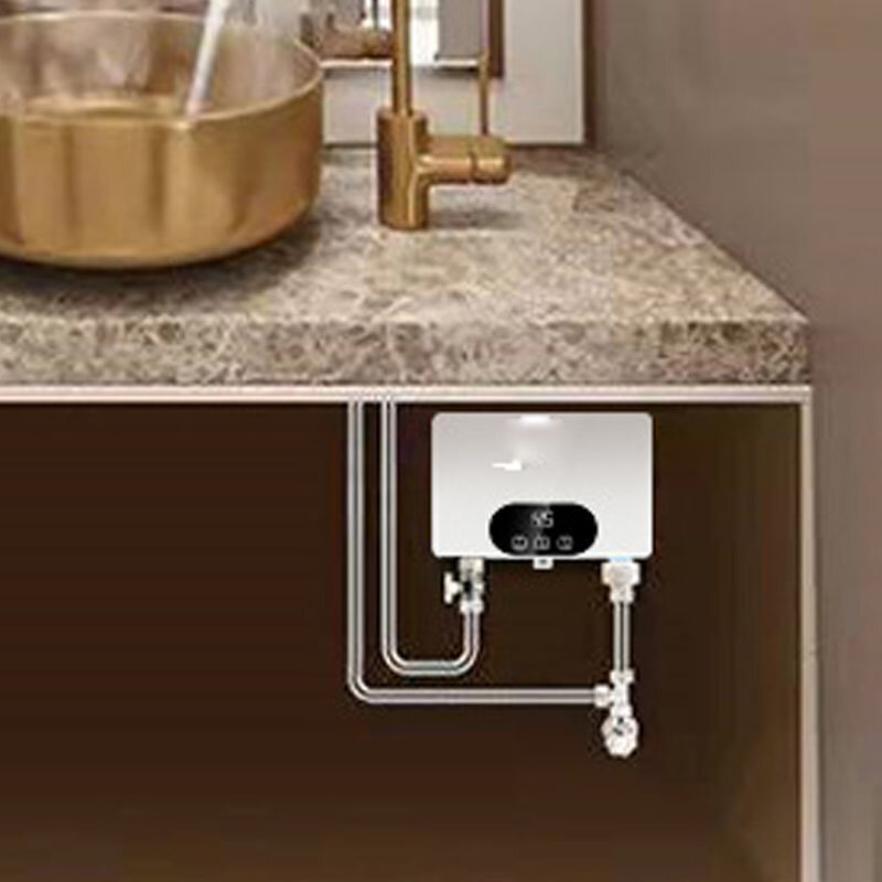 Natychmiastowa ciepła mała elektryczna grzałka do wody kąpiel domowa szybkie nagrzewanie stała temperatura kuchnia i łazienka obudowa z aluminium