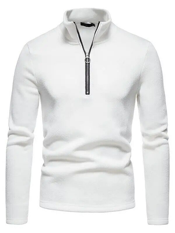 Spring Oversized Zippered Stand Up Collar Casual Hoodie