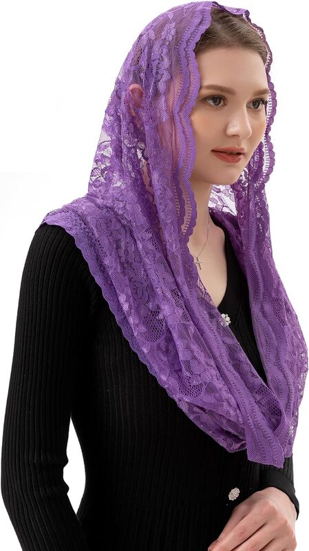 Infinity Chapel Veil Floral Latin Mass Head Covering Lace Scarf Mantilla Veils for Church