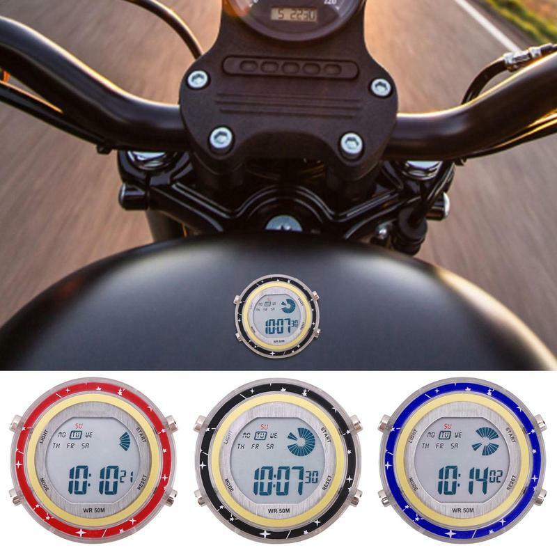 오토바이 디지털 시계 방수 스틱 온 범용 마운트 시계, SUV RV 자동차용 발광 다이얼 시계