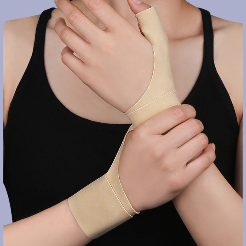 Guantes de compresión con correa ajustable elástica para el pulgar, manoplas suaves para artritis, dolor, tenosinovitis, soporte para férula