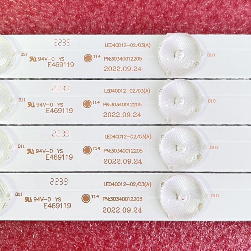Bande de rétroéclairage LED 12LED 808mm, 4 pièces/lot, pour LE40B3000 LED40ME1000 LED40D12-ZC14-04 A B LED40D12-03(B) A, nouveau