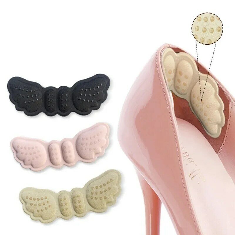 Woman High-heeled Shoes Heel protection pad Butterfly shaped self-adhesive adjustable size pad Foot care anti shake heel pad