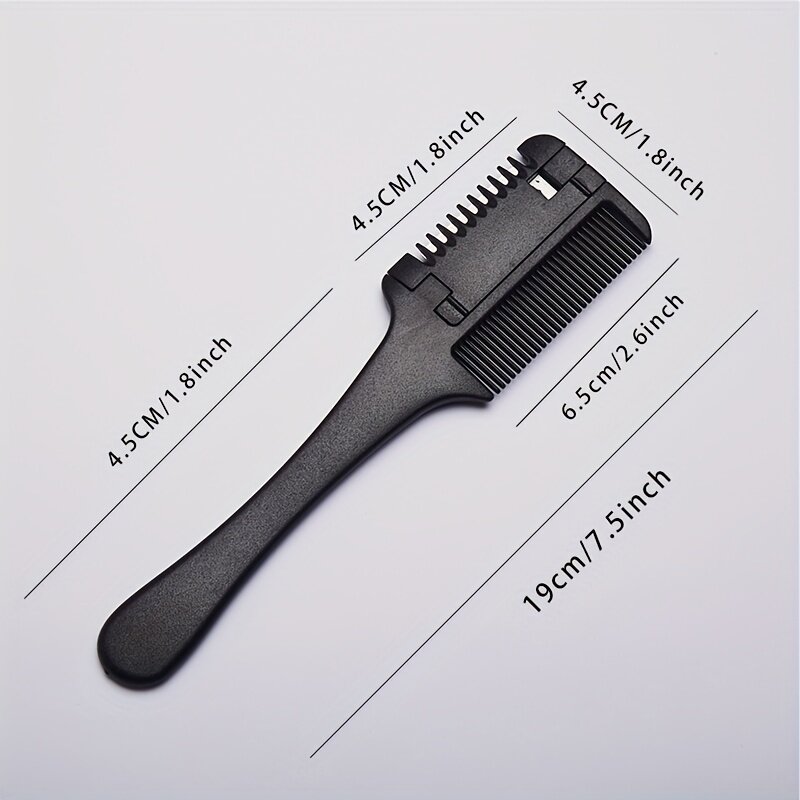 Peigne de rasage à double usage avec lame en acier inoxydable, outil de coiffure portable, couteau à effiler les cheveux