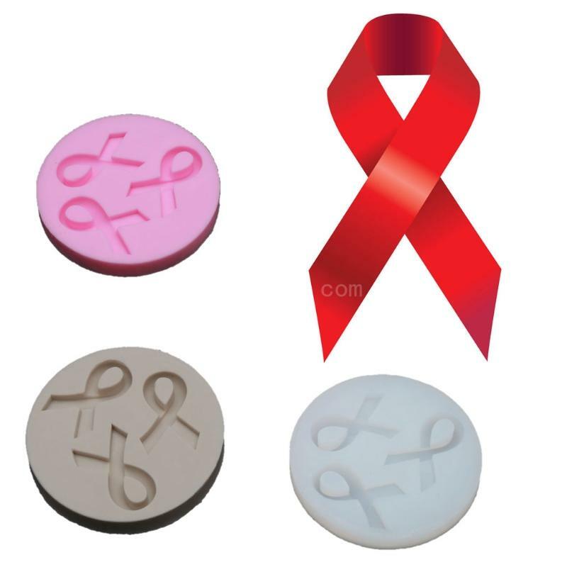 DIY AIDS Awareness Bow Keychains Mold Silicone Red Ribbon Bow Epoxy Resin Mold Jewelry Making Tools Colors Random