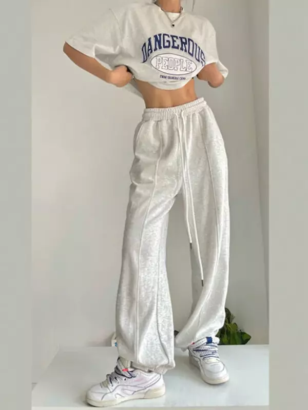 HOUZHOU pantaloni della tuta da donna pantaloni Casual Harajuku Hip Hop moda coreana Y2k pantaloni sportivi a gamba larga da donna Streetwear allentati