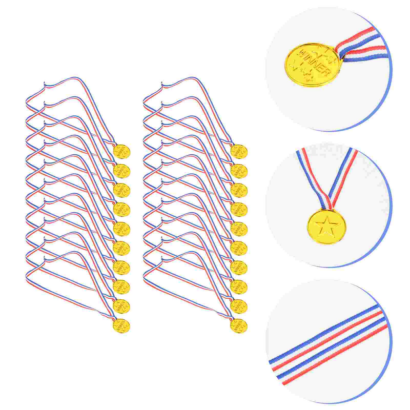 Children's Medal Toys Kids Toy for Sports Competitions Hanging Medals Winner Award Golden Plastic Matches Party Favor