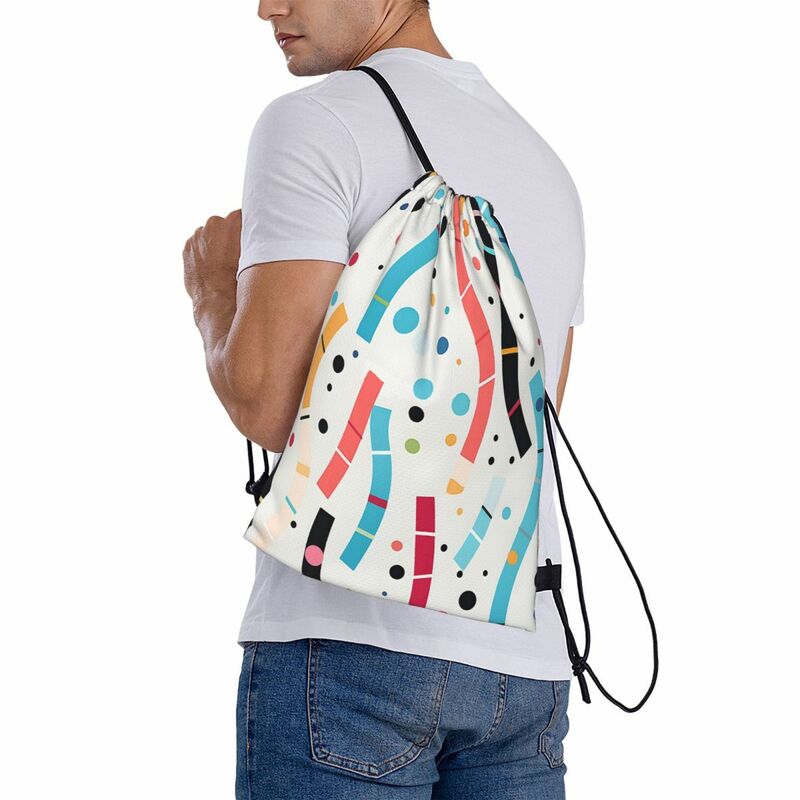 Happy Birthday Party Celebration Pattern Backpacks Drawstring Bags Drawstring Bundle Pocket Sports Bag BookBag Man Woman School