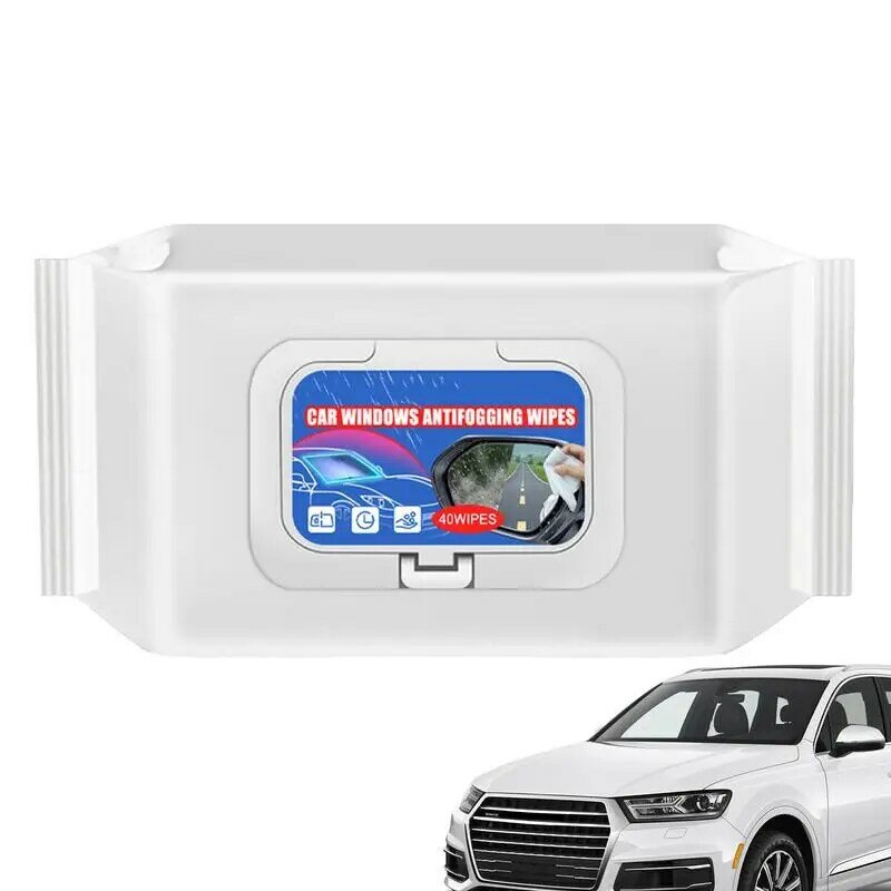 Toallitas antiniebla para limpieza de cristales de coche, 40 piezas, suministros para el cuidado del Interior del coche