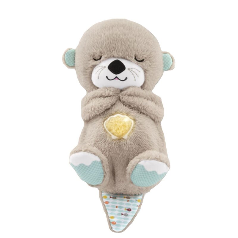 Soothe and Snuggle Otter juguete personalizado para niños, LED, respiración, Animal de peluche, oso, Castor, nutria, peluche, luz nocturna