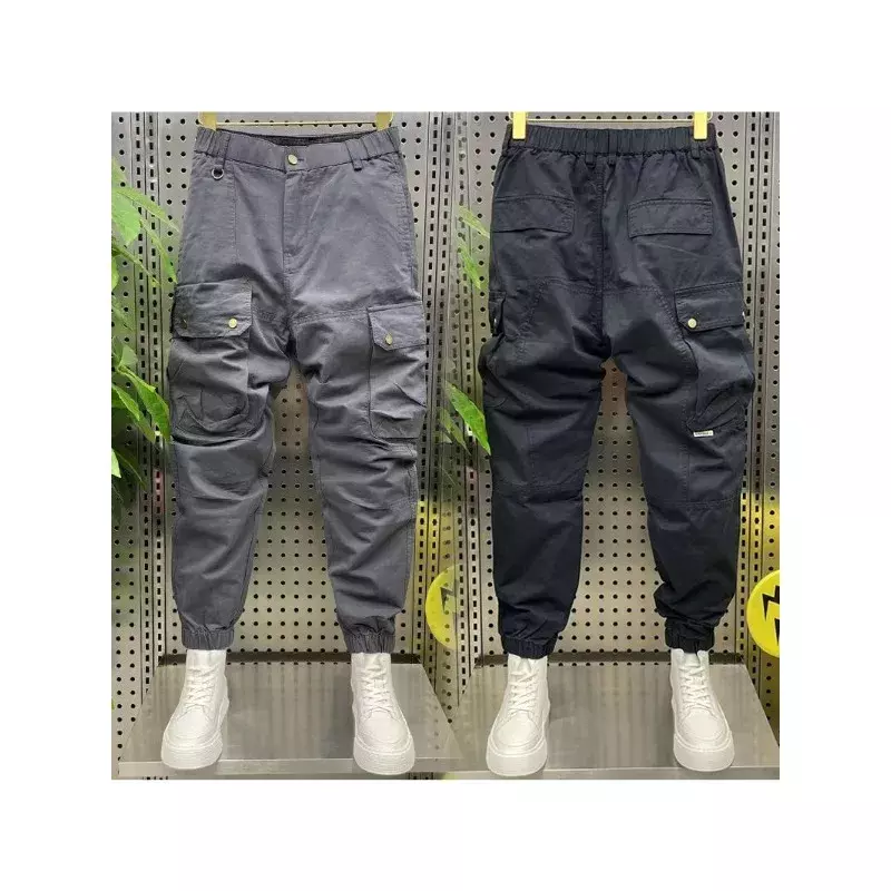 Spring Style Cargo Pants Relaxed Casual Version of Multi-pocket Leg Elastic Waist Fashion High Quality Clothing Male Trousers