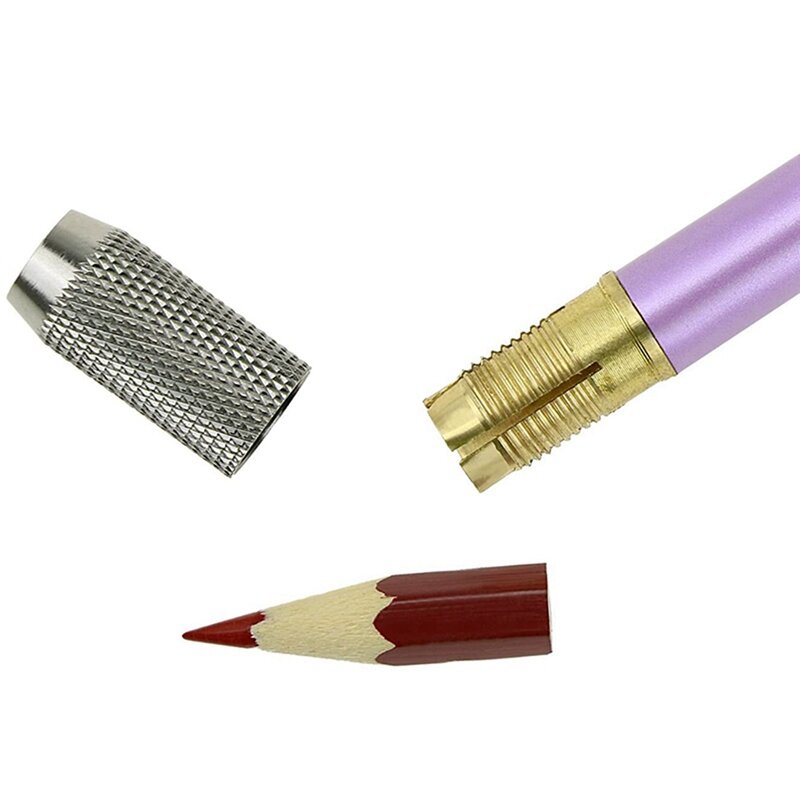 Extensor de lápiz de un solo extremo, varilla de Color de Metal de 12 piezas, receptáculo de pluma, estuche de lápices de extensión