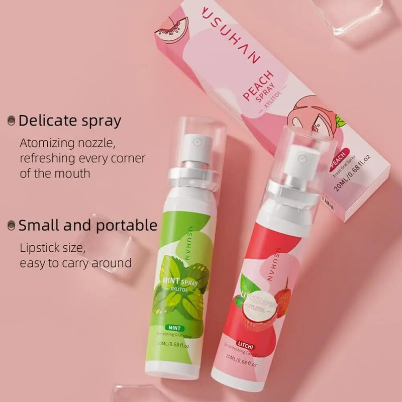 Mouth Spray Oral Care 20ml Lychee Mint Fragrance Mouth Breath Portable Mouth Ener Oral Care Spray Persistent Spr V2a1
