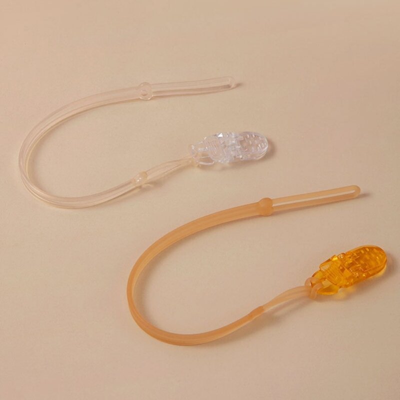 Silikonowe uchwyty na smoczki dla dziewczynek neutralny noworodek ząbkowanie Paci pasek na smycz rozciągliwy sznurek zabawka