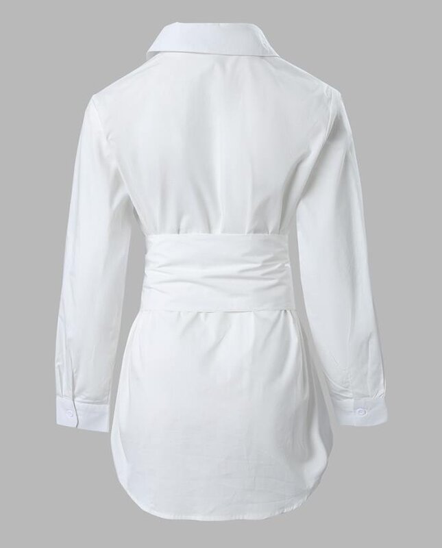 Женская Модная приталенная рубашка-поло с длинным рукавом, яркая Женская однобортная Повседневная Блузка на шнуровке