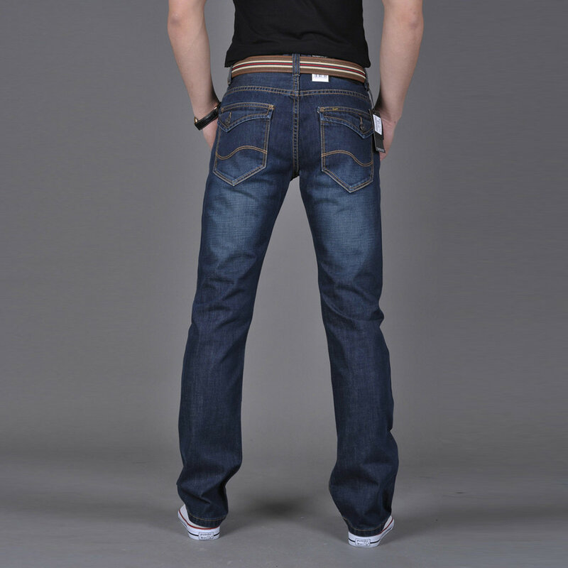 Calças jeans folgadas casuais de hip-hop masculinas, calças longas de trabalho, calças largas para carga, outono