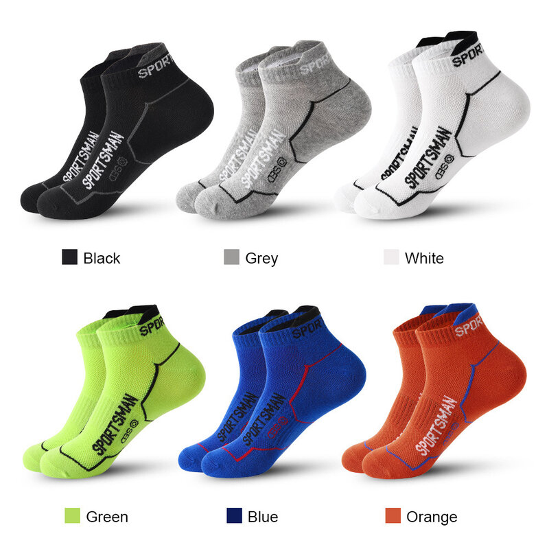 6 Pairs/lot Five Finger Ankle Sport Socks Cotton Mesh Breathable Shaping Deodorant Invisible Travel Bike Marathon Crew Socks