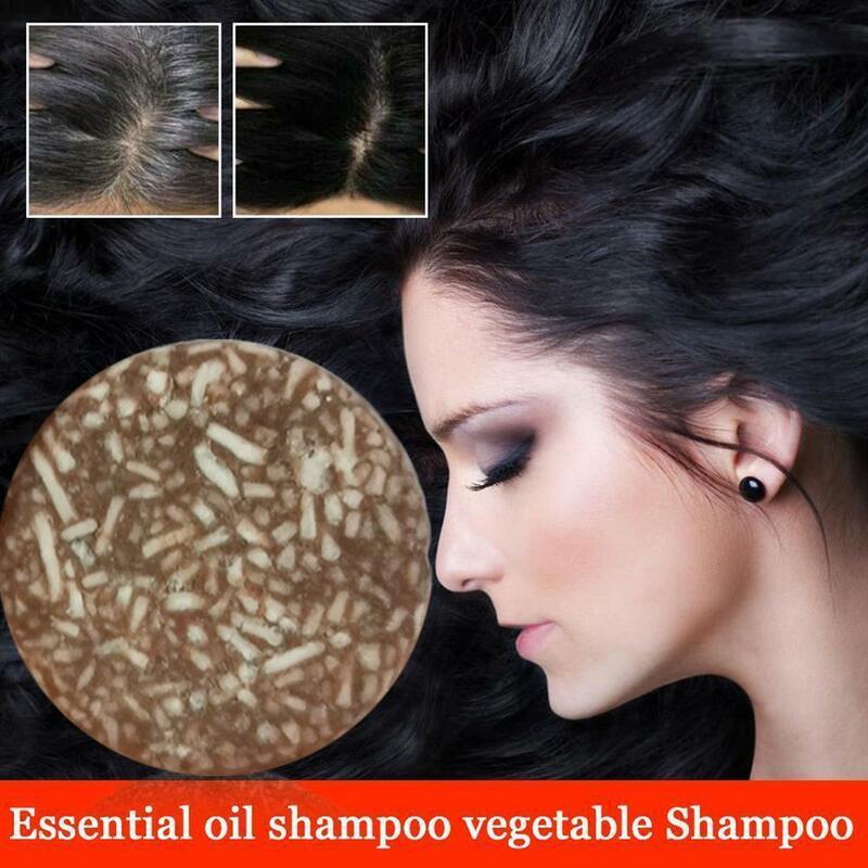 1/2/3/5PCS Hair Shampoo Polygonum Essence Hair Darkening Shampoo Soap Natural Organic Hair Shampoo Reverse Hair Cleansing 10G