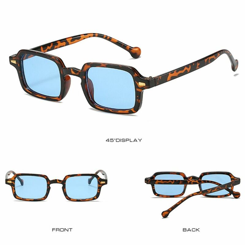 Gafas de sol cuadradas antideslumbrantes para mujer y hombre, lentes de sol deportivas con remaches Retro, decoración con degradado, UV400, color azul leopardo, 2024