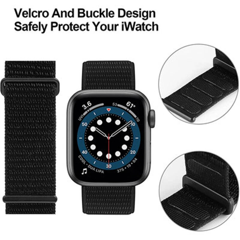 Correa de nailon para Apple Watch, pulsera de accesorios para iWatch serie 4, 3, 38MM, 42MM, 9, 8, 7, SE, 6, 5, Ultra 2, 49MM, 40MM, 44MM, 45MM, 41MM