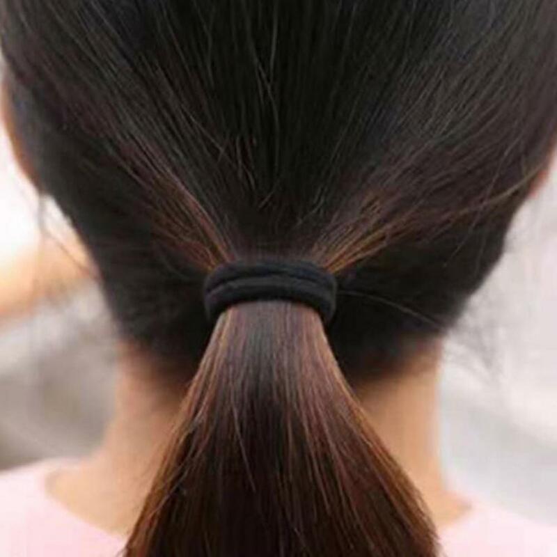 Bando rambut palsu tebal wanita, aksesoris ikat rambut poni anti aus warna hitam tebal untuk pemakaian sehari-hari