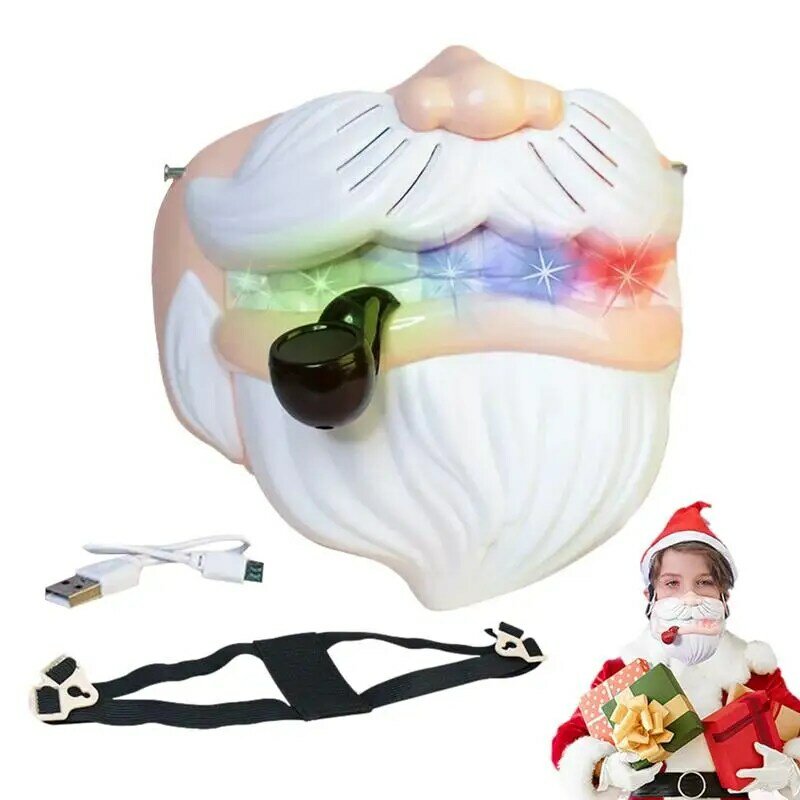 Перезаряжаемая USB Игрушка-сменитель голоса, игрушка Санта-Клаус, искусственная кожа, косплей, чехол для лица с красочными лампами