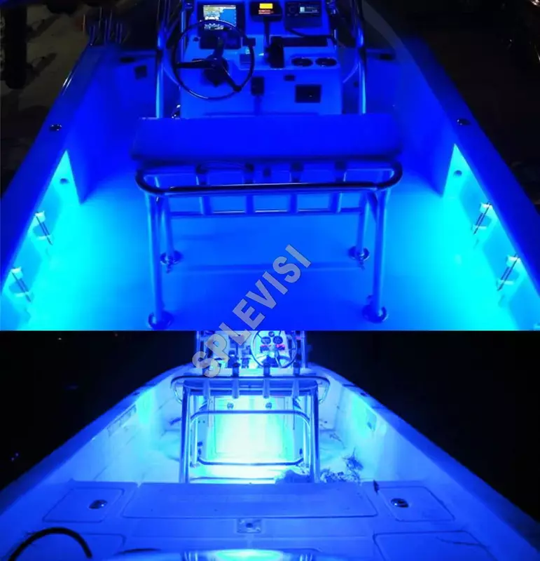 Lampu Besar Berkendara Mobil Kelas Laut 2X12 "Lampu LED Putih Dingin 12 Volt Lampu Suasana Perahu Mobil Lampu Navigasi Tahan Air