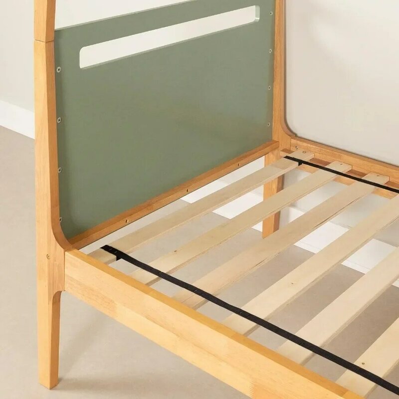 Bebler современная двухъярусная кровать, натуральная и зеленая шалфея, скандинавские кровати