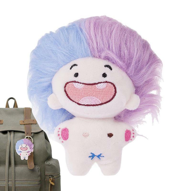 Cute 12 Constellations Hairstyle Toothless Plush Doll Keychain Funny Mini Fried Hair Cotton Doll Creative Children Birthday Gift