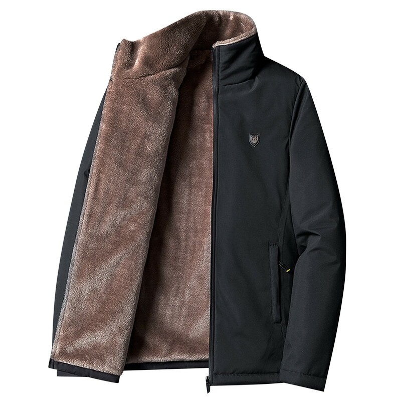 Men's jacket coats Fall Fashion Print Hooded Jacket Winter Fleece Sweatshirt Zipper Long-sleeved Pullover chaquetas hombre