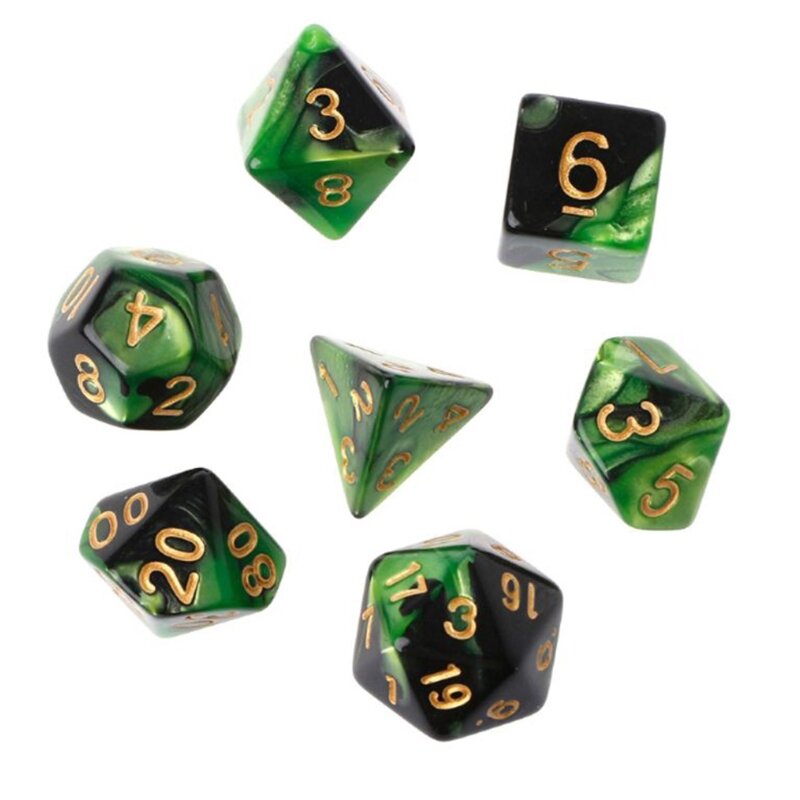 49 stks hars polyhedrale dobbelstenen met zakje voor DND RPG spel speelgoed D4 D6 D8 D10 D% D12 D20