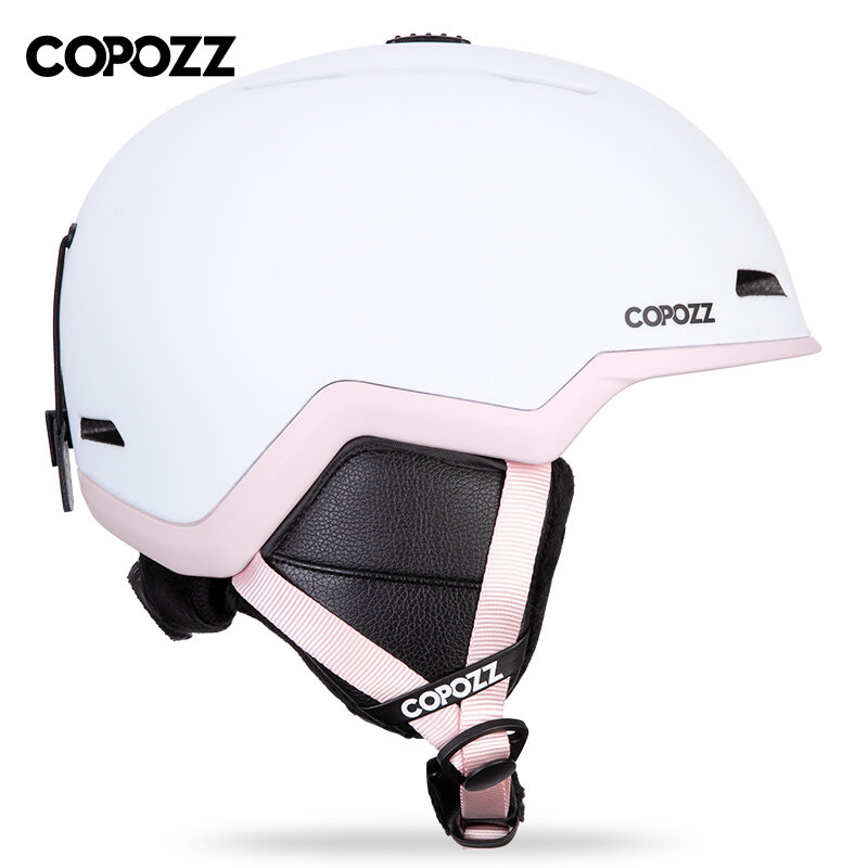 COPOZZ Helm Ski Pria Wanita Helm Snowboard Anti Benturan Setengah Tertutup untuk Dewasa dan Anak-anak Helm Ski Skateboard Keselamatan
