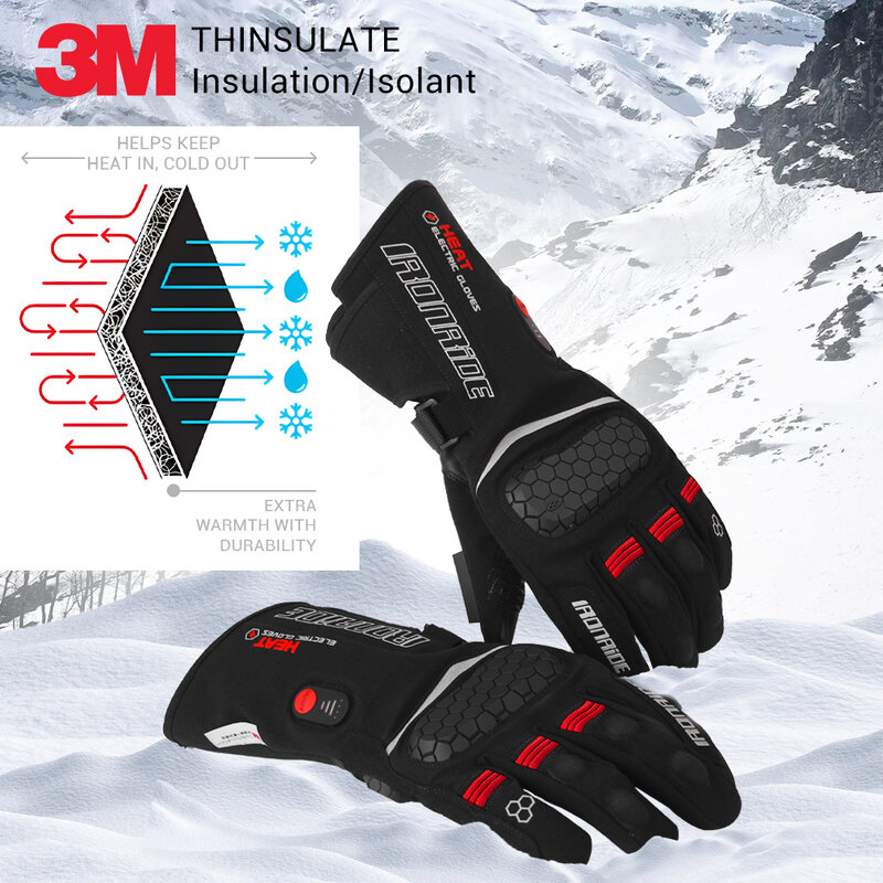 Winter warmes Skifahren beheizte wiederauf ladbare Handschuhe wasserdichte elektrisch beheizte Handschuhe Wärme handschuhe Snowboarden Angeln Jagd