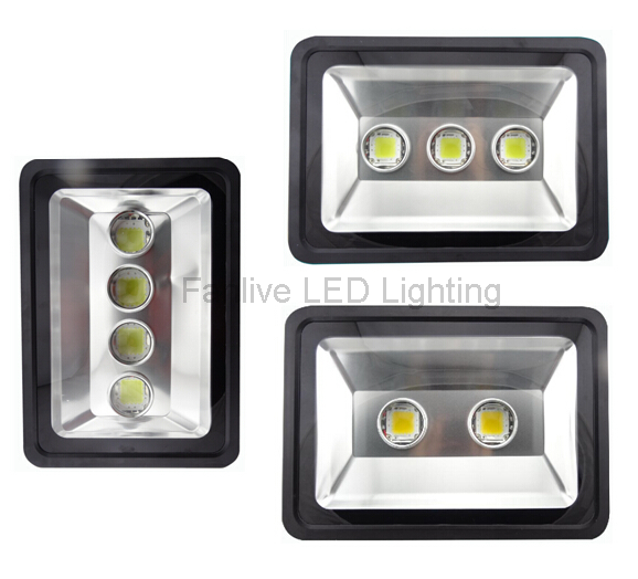 (10 Buah/Lot) AC85-265V 200W 300W 400W Lampu Sorot Keamanan Luar Ruangan LED Reflektor Titik Lampu Terowongan EUR Penerangan Jalan