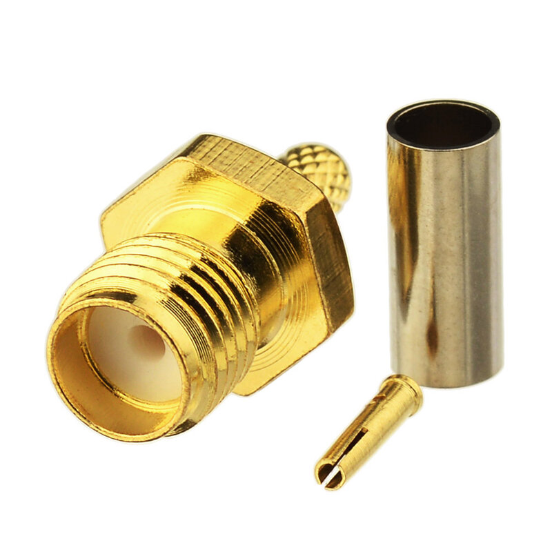 Superbat SMA Female Crimp Straight RF Coaxial Connector for Cable RG174,RG188A,RG316,LMR100