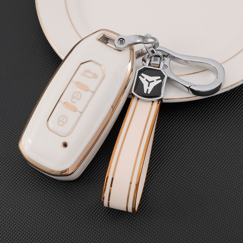 TPU 자동차 스마트 원격 키 커버 케이스, Ford Territory EV TPU 가방 쉘 홀더, 키 체인 보호 액세서리